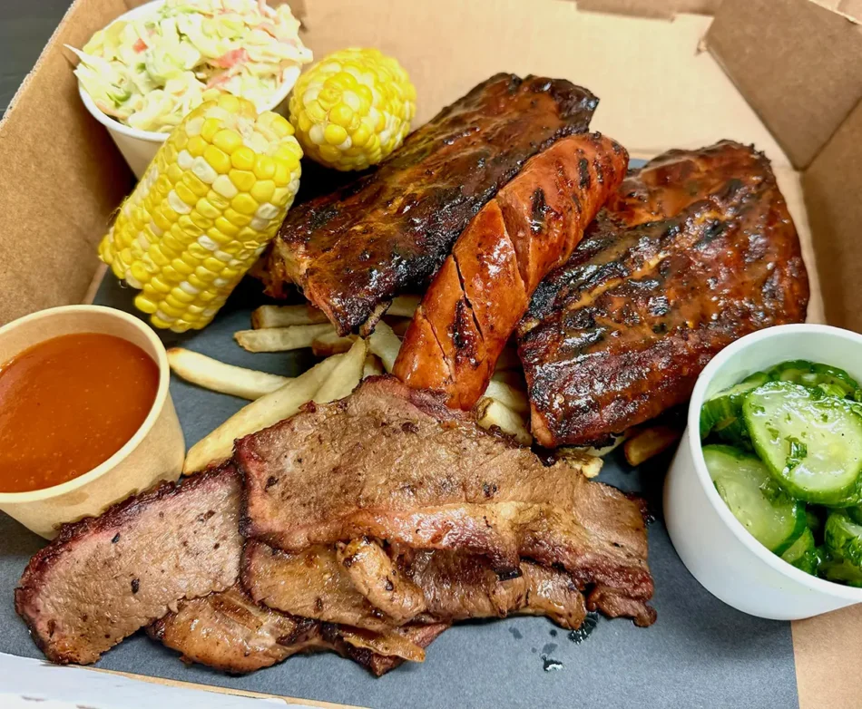 Box of Delicious BBQ Spread